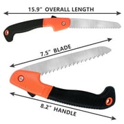 Folding Hand Saw, Gardening/Camping/Pruning Saw with Rugged 7 Inch Blades Professional Folding Saw Razor Tooth Sharp Blade Solid Non-slip Grip