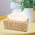 thumbnail image 3 of GROWTH TANK Crystal Tissue Box Cover Facial Paper Dispenser Rectangular Facial Tissue Holder Champagne, 3 of 9