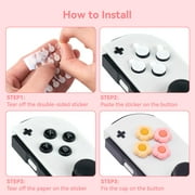 GeekShare Pink Thumb Grips Set Buttons Caps Soft Joystick Cover for Switch/OLED Heart Flower