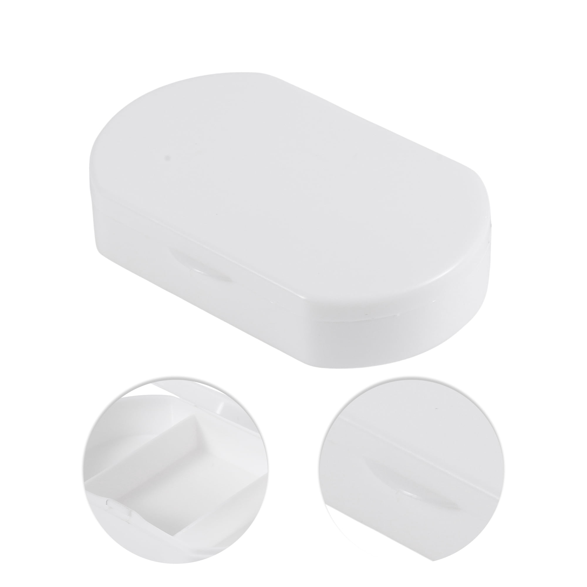 Unique Bargains Durable 3 Compartments Pill Case for Travel 1 Pc White