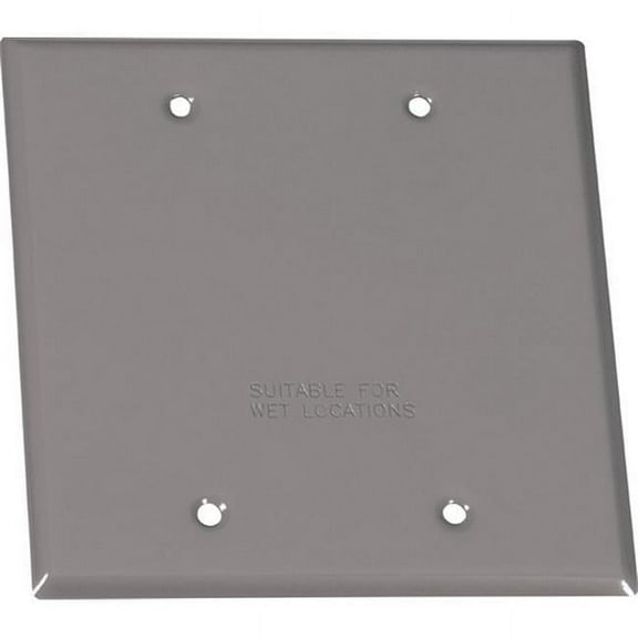 Sigma Electric 14340 Stamped Steel Gray 2-Gang Blank Cover 4-9/16 x 4-9/16 in.