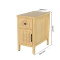 thumbnail image 3 of Farmhouse End Table, Narrow Side Table Nightstand with Door and Drawer, Living Room, Natural, 3 of 9