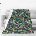 thumbnail image 1 of Fotbe Dinosaur Plays Soccer Manta de Franela Acolchonada con Estampado, Súper Suave y Esponjosa, Extra Grande para Sofá, Cama, Uso Todo el Año-80"x60", 1 of 7