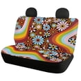 thumbnail image 2 of Uourmeti Rainbow Flower Wave Car Seat Covers Interior Decor Front Rear Seat Covers Easy to Install Polyester Car Seat Covers Set Fit for most Cars Trucks, 2 of 10