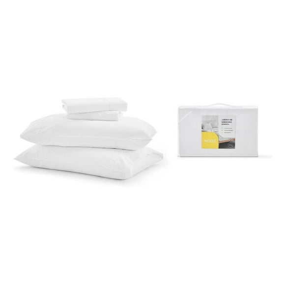 Juego de Sábanas Blancas Queen Size Nooz Microfibra Suaves