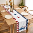 thumbnail image 3 of Table Runner 72 Inches Long for Kitchen Dining, 4th of July Dresser Scarf Farmhouse, Dining Table Decorations for Wedding/Parties, Flag Day Gnomes Truck Star Flag Firework 13 x 72 In, 3 of 8
