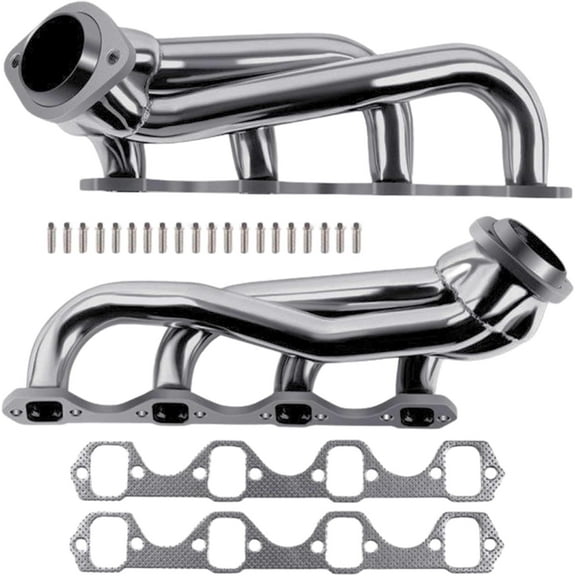 Polished Stainless Steel Shorty Headers for Ford Mustang 1979-1993 5.0L V8