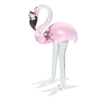 Masteelf Glass Flamingo Ornament Desktop Decoration Crystal Flamingo Figurine Animal Sculpture for Tabletop Shelf Desk Party Decorations