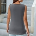 thumbnail image 5 of Askfv Women's Henley Tops Summer Sleeveless Tank Tops Zipper Loose Casual Vest T-shirt, 5 of 5