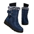 thumbnail image 3 of YLYL Womens Winter Fleece Snow Boots Fur Lined Warm Ankle Boots Slip on Waterproof Outdoor Booties, 3 of 7