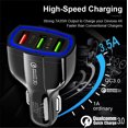 thumbnail image 3 of Quick Charge 3.0 Car Charger 30W 3-Port Car Adapter, QC3.0 Compatible with Galaxy S10 S10e S10+ S9 S8 S7 S6 Edge Plus Note 8 9 10, iSmart Compatible iPhone XS XR X 8 7 Plus, iPad Pro Air Mini and More, 3 of 5