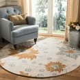 thumbnail image 2 of SAFAVIEH Blossom Rana Floral Flowers Wool Area Rug, Ivory/Multi, 6' x 6' Round, 2 of 10