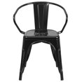 thumbnail image 4 of Commercial Grade 4 Pack Black Metal Indoor-Outdoor Chair with Arms, 4 of 8