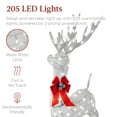 thumbnail image 5 of Best Choice Products Lighted Christmas 4ft Reindeer & Sleigh Holiday Outdoor Decor Set w/205 LED Lights, Stakes - Silver, 5 of 8
