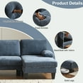 thumbnail image 4 of Zimtown U-Shaped Sectional Sofa with Dual Chaises, Modern 4-Seat Chenille Sofa for Living Room, Blue, 4 of 9
