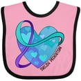 thumbnail image 3 of Inktastic Suicide Prevention Awareness Purple and Teal Heart Ribbon Boys or Girls Baby Bib, 3 of 4