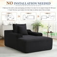 thumbnail image 3 of Muumblus Indoor Chaise Lounge Chair with Cup Holders, No Assembly Required, 67"D Oversized Deep Seat Cloud Couch, Corduroy Boneless Sleeper Sofa Bed for Livng Room, Black, 3 of 11