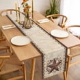 thumbnail image 3 of Table Runner 70 Inches Long for Kitchen Dining, Texas Star Vintage Dresser Scarf Farmhouse, Dining Table Decorations for Wedding/Parties, Brown Retro Art Red Berry Farmhouse 13 x 70 In, 3 of 8