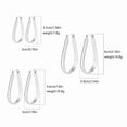 thumbnail image 6 of Meraki Miren 5MM Wide Sterling Silver Hoop Earrings For Women Hypoallergenic Thick Silver Hoop Earrings Lightweight Oval Big Silver Hoop Earrings for Women 30/40/65MM, 6 of 8