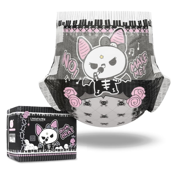 Pañal para adultos Littleforbig, ultra absorbente, 7000 ml, Goth Brat