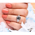 thumbnail image 3 of Black Rutilated Quartz Bridal Ring Quartz Engagement Ring Gifts Ring For Mother, 3 of 6
