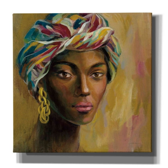 Epic Graffiti 'African Face I' by Silvia Vassileva, Canvas Wall Art, 26"x26"