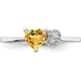 thumbnail image 5 of Sterling Silver Polished Citrine And Diamond Ring (Size 8) Made In Thailand qr7063nov-8, 5 of 5