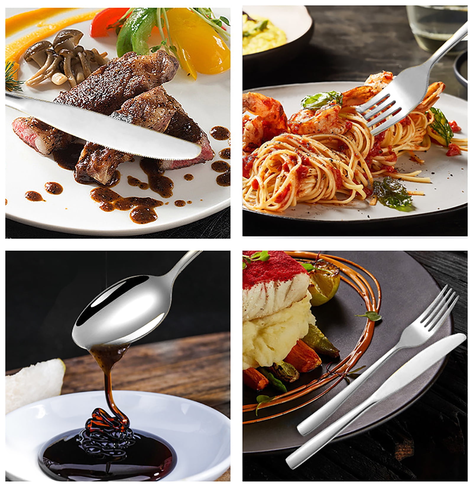 Elegant Gold Stainless Steel Flatware Set – 90 Pieces, Durable, Dishwasher  Safe, Complete Utensil Set for Family, Parties, Restaurants, and Weddings -  Walmart Business Supplies, image size:1600x1652