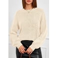 thumbnail image 2 of Suéter PRETTYGARDEN Floral de Punto con Cuello Redondo Beige M, 2 of 8
