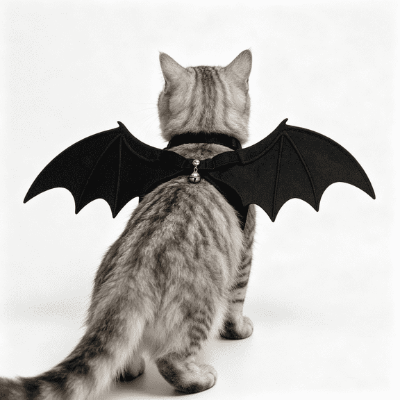Dog Halloween Costume, Halloween Bat Wings for Small Dogs Cats Lightweight Felt Comfort, Harness-Style Fit