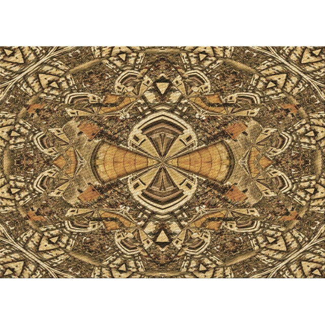 Ahgly Company Machine Washable Indoor Rectangle Transitional GoldenRod Gold Area Rugs, 7' x 9'