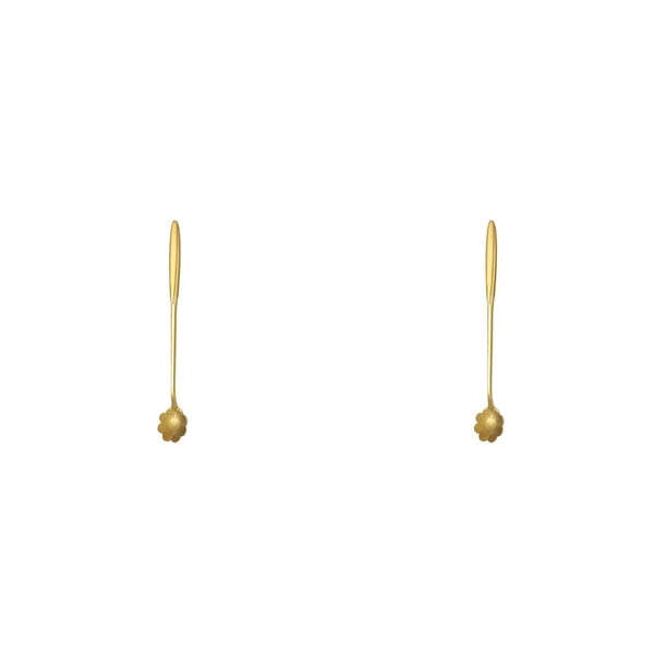 Matsuzay Cuchara agitadora de acero inoxidable con asa, cucharas para palitos de vino, Bar, Club, mezclador, agitador, utensilios para beber, Flor Dorada Larga 2piezas