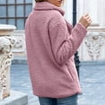 thumbnail image 5 of BRGZLK Sherpa Fleece Jacket Women Ladies Fleece Tops Fuzzy Teddy Long Trench Coat Warm Winter Outerwear Fluffy Plush Overcoat Mid Long Open Front Pea Coats, 5 of 6