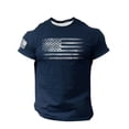 thumbnail image 2 of CIENVNSTG Men's Patriotic 4th Of July T-Shirt Short Sleeve Crewneck USA Flag Graphic Print Comfortable Soft Fabric Top For Independence Day Celebrations And All Season Casual Wear Navy XXXXXL, 2 of 4