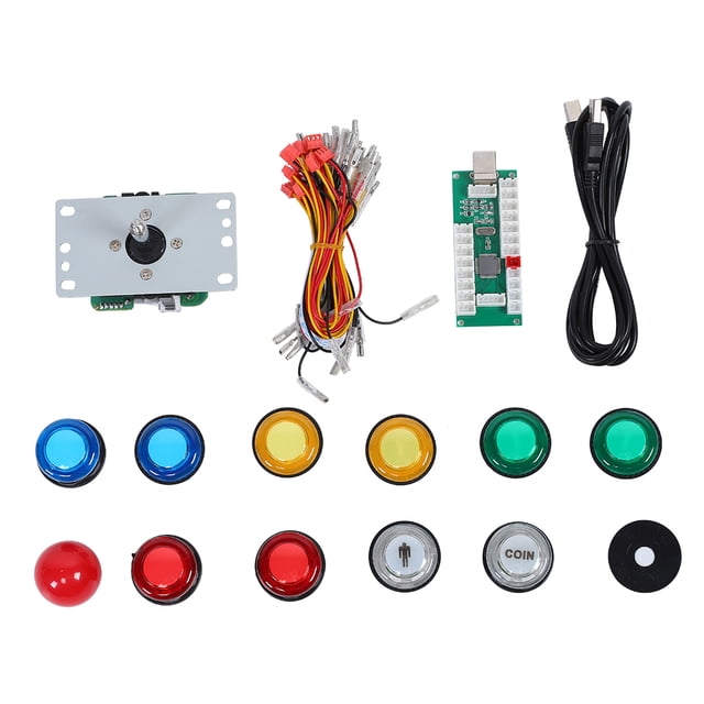 Juego de Arcade DIY, conjunto de Joystick, Panel de Control de Chip de ordenador USB para PS3/PC, botón de mando con luz