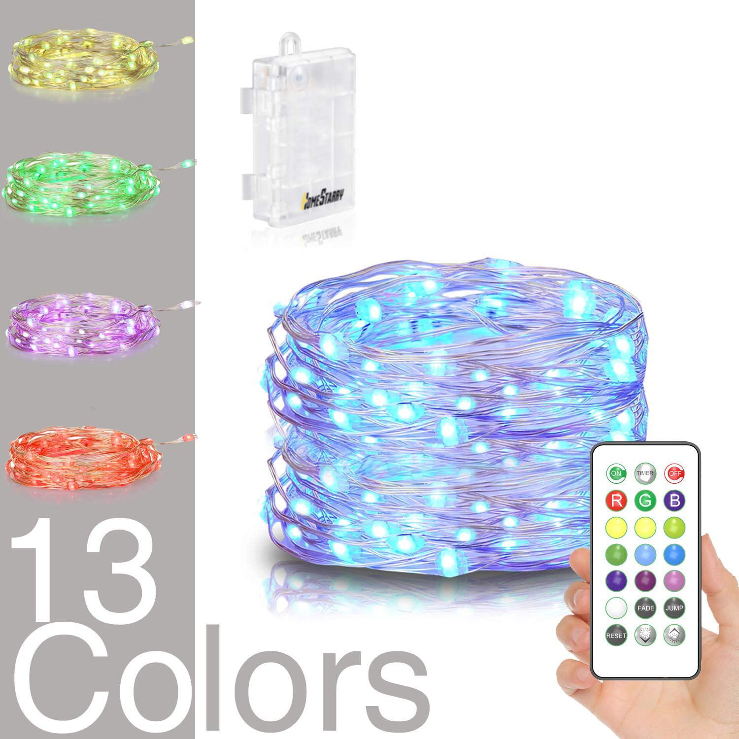 Led String Lights Battery Powered Multi Color Changing String Lights With Remote 50leds Indoor Decorative Silver Wire Lights For Bedroom Patio Outdoor Garden Stroller Christmas Tree 16ft Walmart Com Walmart Com
