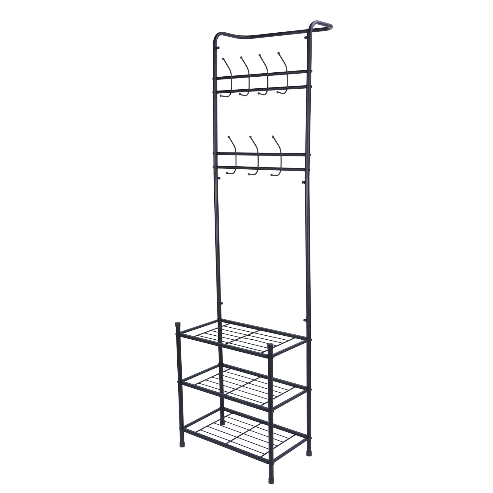 YLSHRF Metal Coat Hat Rack Free Standing Clothes Stand with 14 Hooks