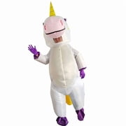 Inflatable Unicorn Costume Cosplay Party Holiday Christmas Halloween Parade Carnival Suit Jumpsuit Theme Party Dress Up,Height 59–74.8,WHITE
