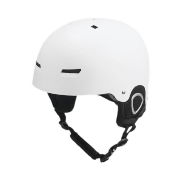 Casco de esquí, casco de skate, ajustable, ligero, accesorios de esquí para hombres y mujeres Blanco L