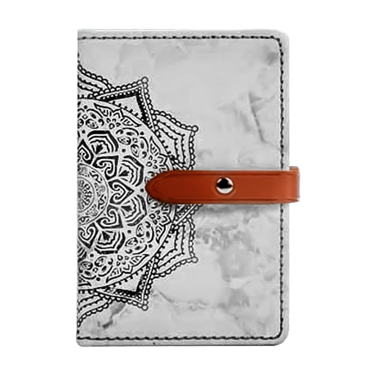Universal Phone Back Wallet Sleeve with Datura Flower Design - Grey