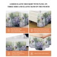 thumbnail image 6 of Purple Lavender Wrap Around Bed Skirts for Queen Bed 18" Drop,Bed Skirt with Adjustable Elastic Belt Dust Ruffle Bed Valance for Bedroom Hotel Green Leaves Spring Bike Botanical Bed Frame Cover, 6 of 7