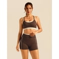 thumbnail image 6 of IBTOM CASTLE Double Layer Workout Sets for Women 2 Piece Sports Bra High Waist Biker Shorts with Pocket Yoga Pialtes Outfits Brown, 6 of 7