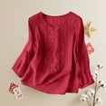 thumbnail image 7 of ZJXFGS Womens Blouses formal Tops Cute Blouses Basic Tops for Woman Plus Size Blouses 3/4 Length Sleeve Womens Tops Cute Blouses for Women Red XL, 7 of 7