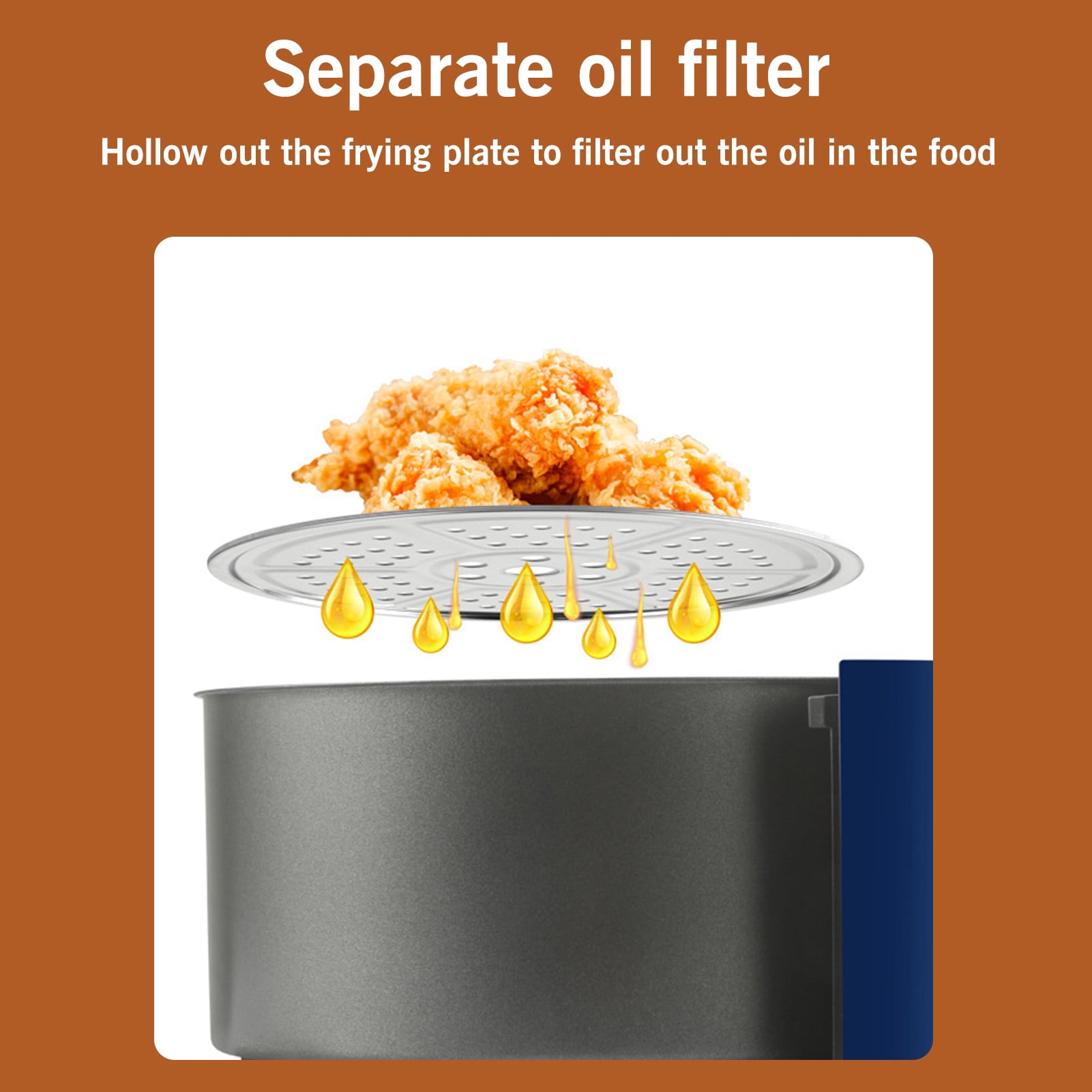 7.2 Quart 2400W Air Fryer Oven 360℃ Circulating Heating Air Frier Cookers, Air Fryer, Bake, Press, Grill