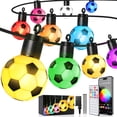 thumbnail image 1 of Luces de guirnalda exteriores RainbowShow con 15 LED en forma de balón de fútbol, 15 m, 1 of 8