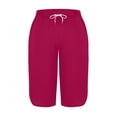 thumbnail image 6 of VV AVEORS Capri Pants For Women Split Side High Waist Casual Athletic Knee Length Summer Pants Casual Sweatpants With Pockets Hot Pink XL, 6 of 7