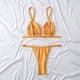 thumbnail image 3 of Traje de bikini Traje de baño del bikini del borde del lazo del triángulo de la liga del color sólido de las mujeres, 3 of 6