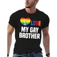 thumbnail image 5 of I Love My Gay Brother Pride T-Shirt - LGBT Support Cotton Tee With Rainbow Heart Design, Casual Short Sleeve Round Neck Shirt For Men, 5 of 9