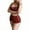 #386-Wine, variant on Taylonsss Women's Spring Summer Cami Set Delicate U Neck Fitted Cropped Shorts with Waist Cut-out Casual Lounge Outfit