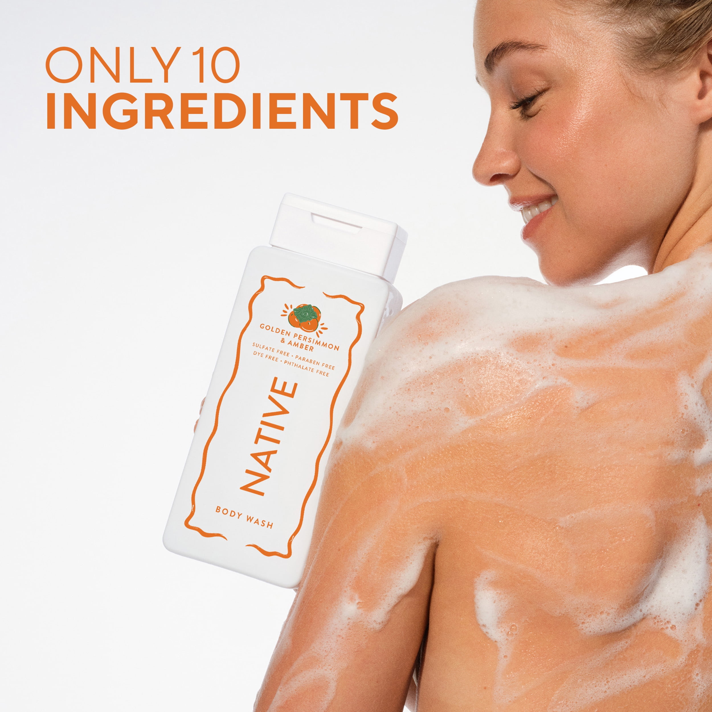 Native Sulfate Free Body Wash, Golden Persimmon & Amber, 18 fl oz